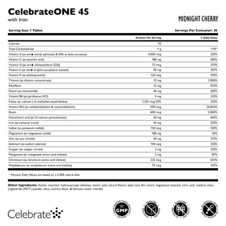 CelebrateONE 45 Bariatrisk multivitamin med järn, tuggtabletter, en gång dagligen
