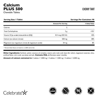 Kalcium PLUS 500, tuggtabletter