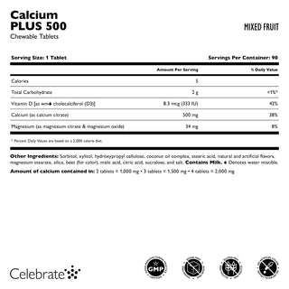 Kalsium PLUS 500, pureskeltava