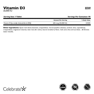 Vitamin D3 625mcg (25.000 IE) Snabbsmält 