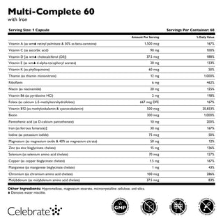 Multi-Complete 60 Bariatric Multivitamin med järn, kapslar