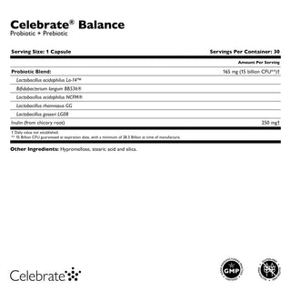 Celebrate® BALANCE Probiotika + Prebiotika, kapslar