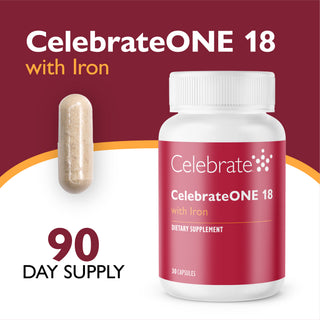 CelebrateONE 18 Bariatrisk multivitamin med järn, en gång dagligen, kapslar