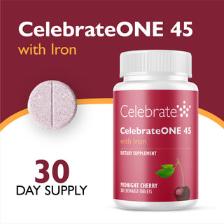 CelebrateONE 45 Bariatrisk multivitamin med järn, tuggtabletter, en gång dagligen