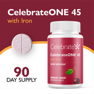 CelebrateONE 45 Bariatrisk multivitamin med järn, tuggtabletter, en gång dagligen