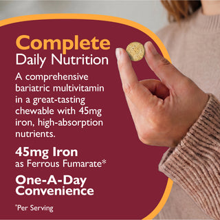 CelebrateONE 45 Bariatrisk multivitamin med järn, tuggtabletter, en gång dagligen