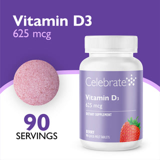 Vitamin D3 625mcg (25.000 IE), snabbsmältande, Berry