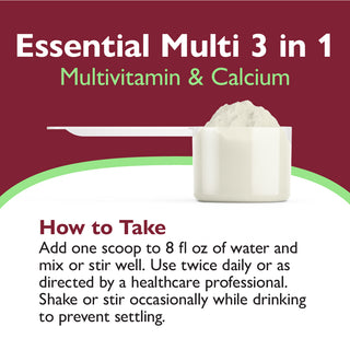 Essential Multi 3 i 1 Multivitamin med kalcium, Drink Mix
