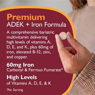 Multi-ADEK Vitamin med 60 mg järn, tuggtabletter, Grape