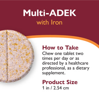 Multi-ADEK Vitamin med 60 mg järn, tuggtabletter, Grape