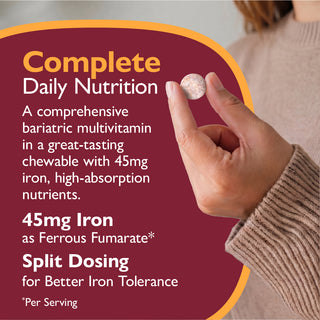 Multi-Complete 45 Bariatric Multivitamin med järn, tuggtabletter