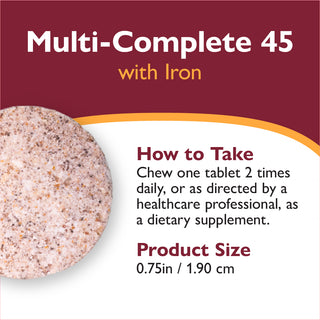 Multi-Complete 45 Bariatric Multivitamin med järn, tuggtabletter