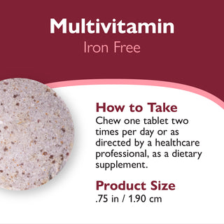 Bariatrisk multivitamin utan järn, tuggtabletter