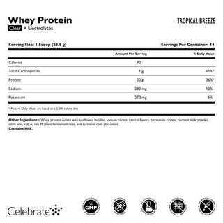 Celebrate Vassleproteinisolat Clear + elektrolyter 