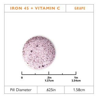 Rauta 45 mg + C-vitamiini purutabletit, Grape 